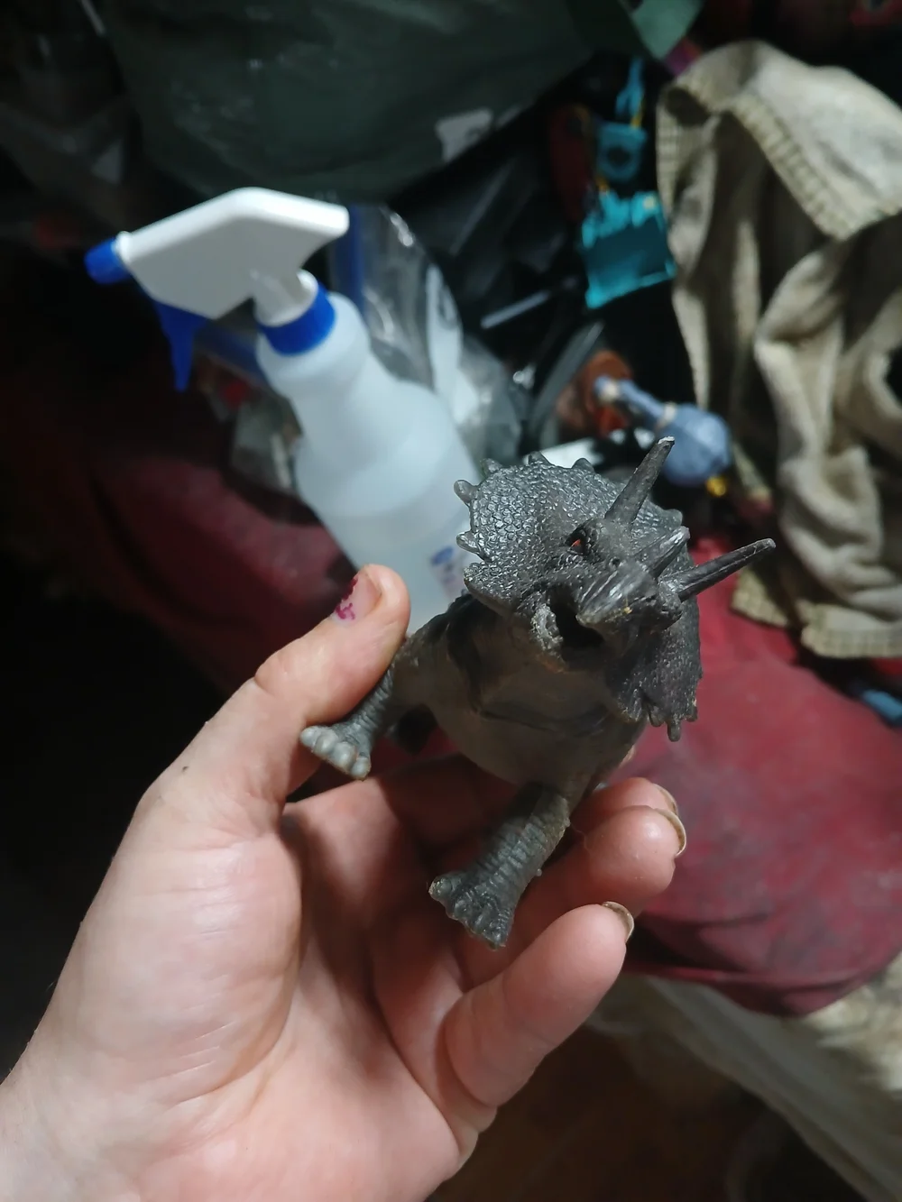 Gray Triceratops Action Figure Dinosaur Toy - Realistic Playset Piece